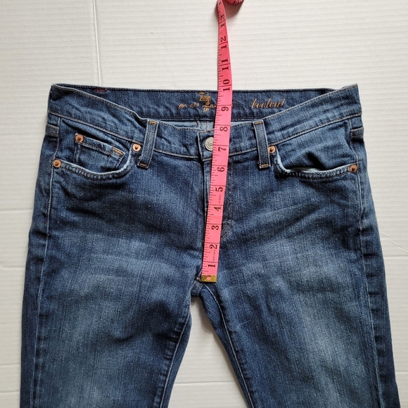 Boot cut jeans 7 For All Mankind 7FAM distressed stretch denim pants low rise 29 - Picture 8 of 16